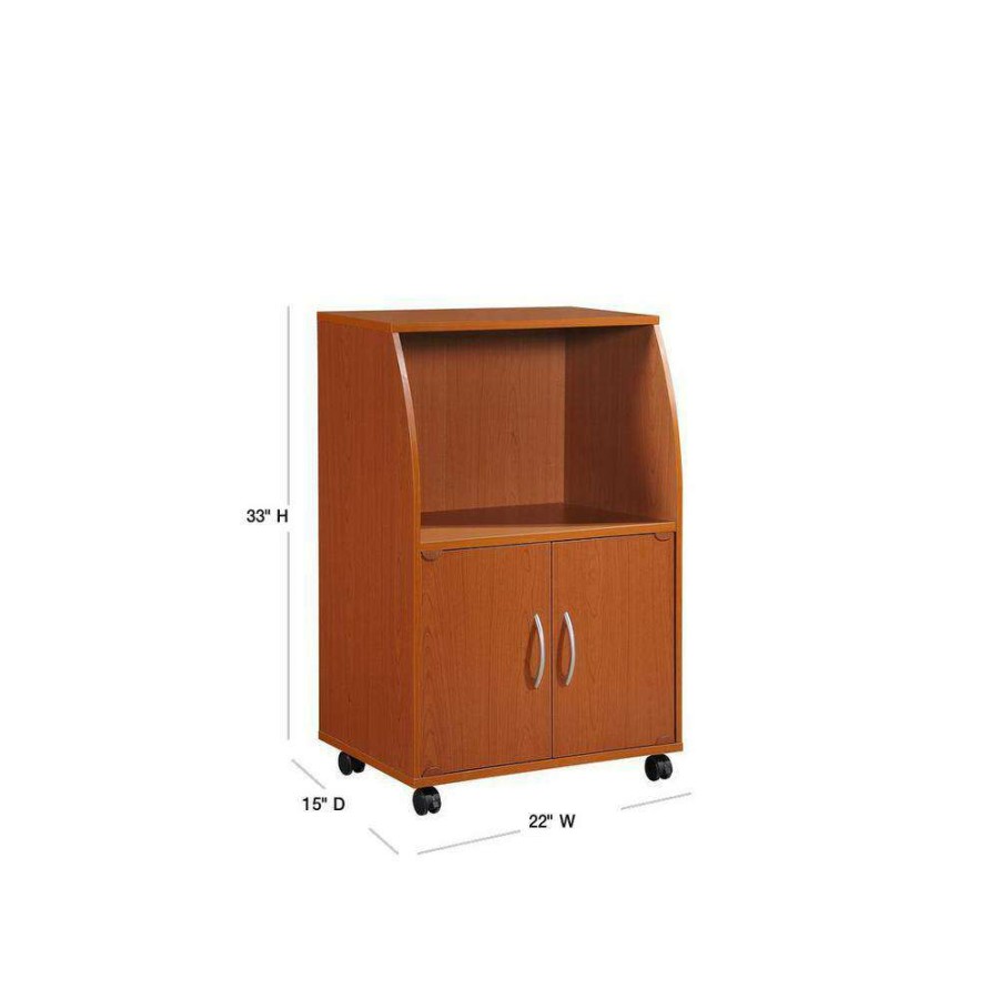 Kitchen & Dining Room Furniture * | Cherry Microwave Cart With Storage By Hodedah