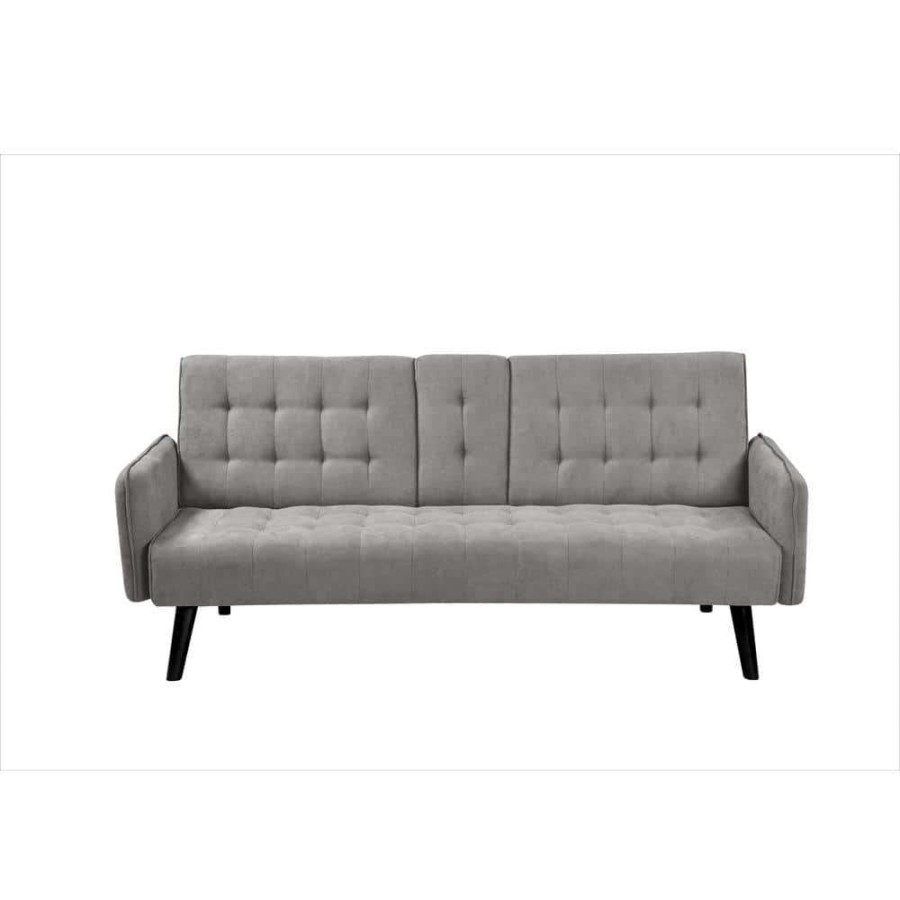 Living Room Furniture * | Payne 72 In. Gray Fabric 2-Seater Twin Sleeper Convertible Sofa Bed With Tapered Legs By Us Pride Furniture