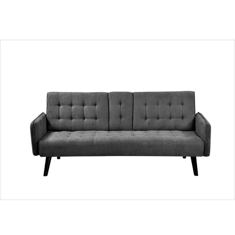 Living Room Furniture * | Payne 72 In. Dark Gray Fabric 2-Seater Twin Sleeper Convertible Sofa Bed With Tapered Legs By Us Pride Furniture