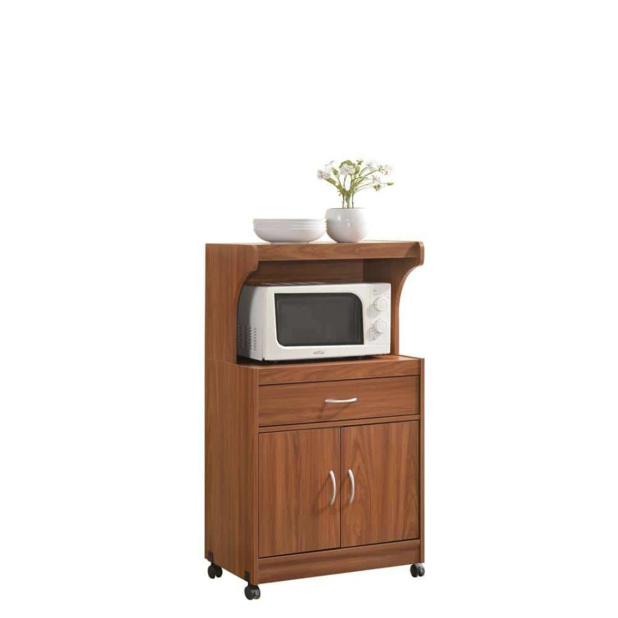 Kitchen & Dining Room Furniture * | Cherry Microwave Cart With Storage By Hodedah