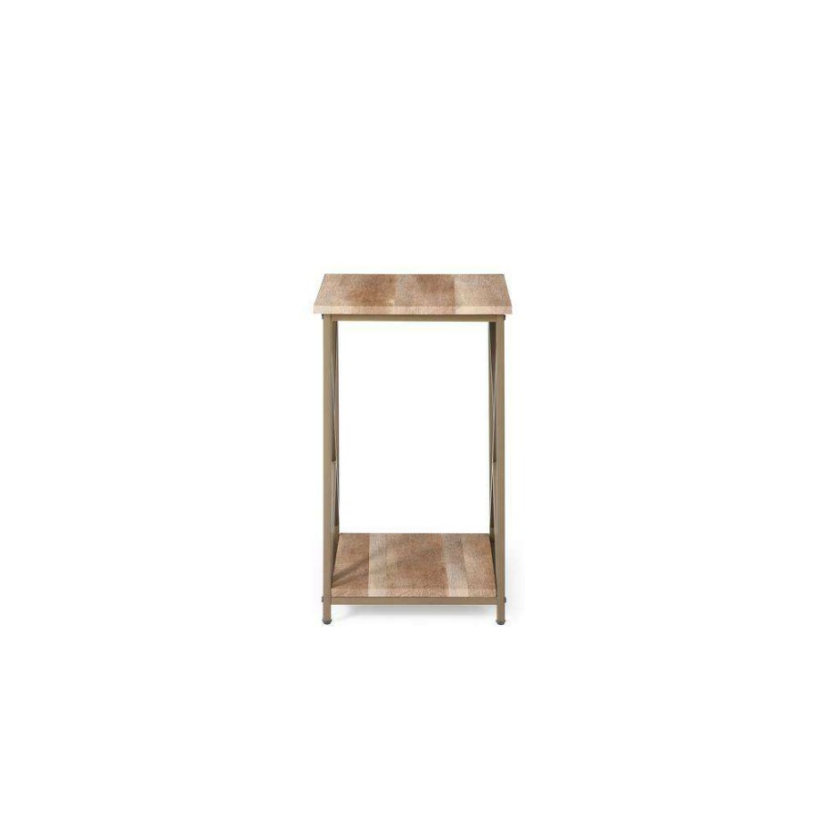 Living Room Furniture * | 15 In. Width Wooden Side Table In Gold By Hodedah