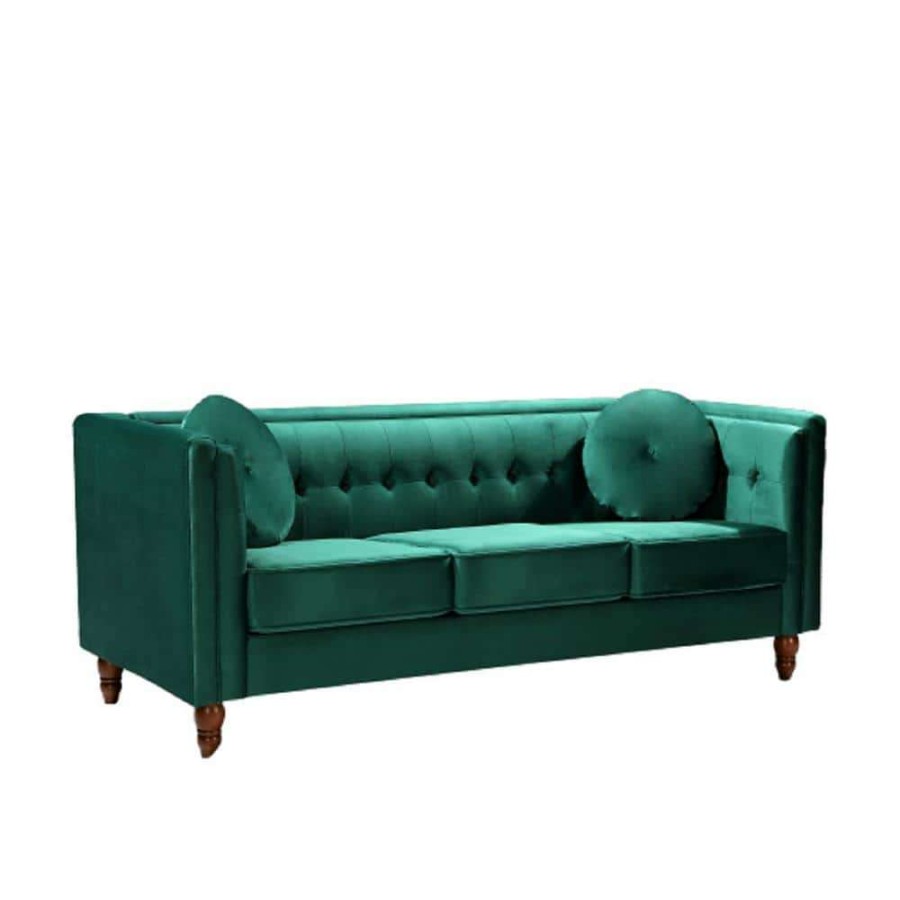 Living Room Furniture * | Angie Green Classic Kittleson Chesterfield Sofa By Us Pride Furniture