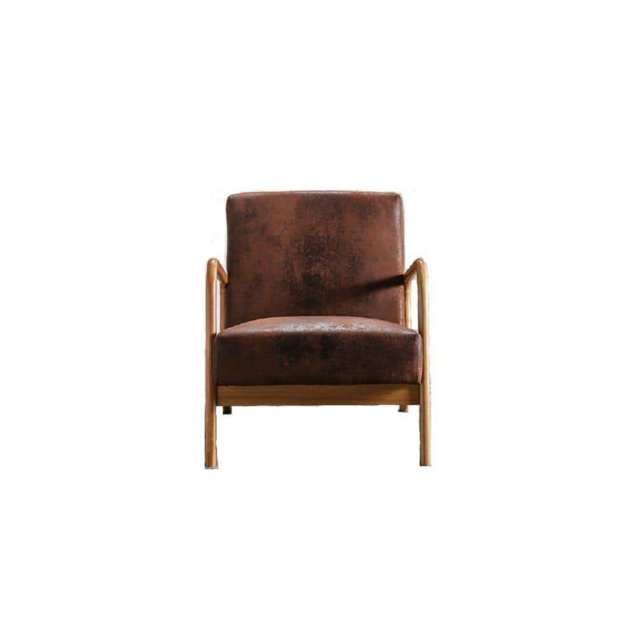 Living Room Furniture * | Glostrup 25.2" Brown Wide Armchair By Us Pride Furniture