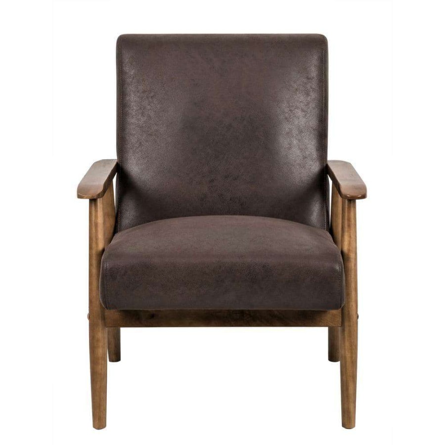 Living Room Furniture * | Charles Dark Brown Classic Mid-Century Modern Chair By Us Pride Furniture