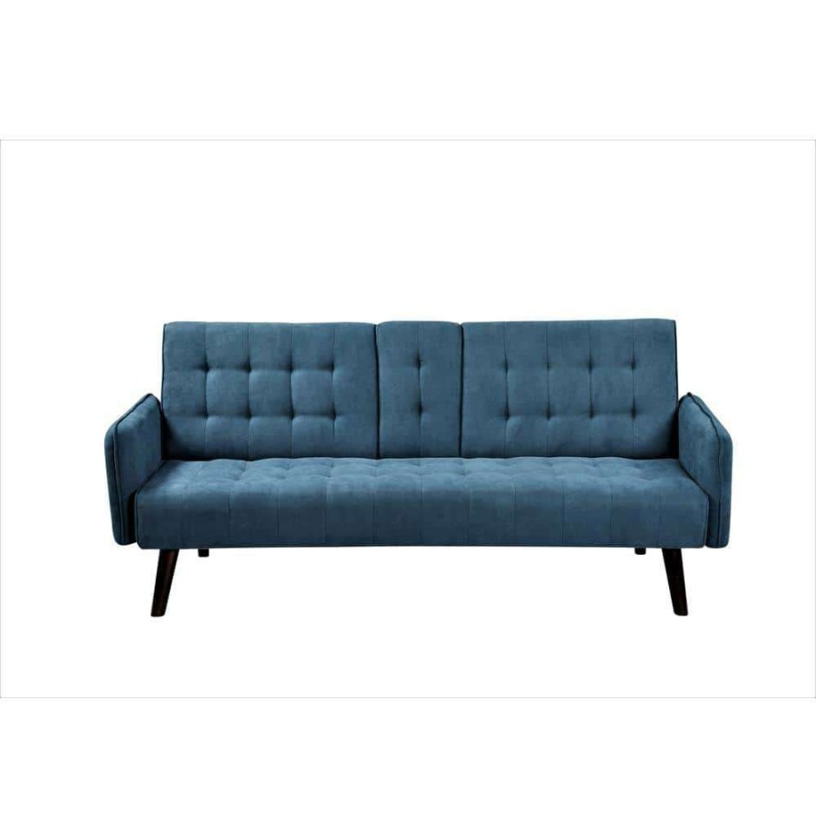 Living Room Furniture * | Payne 72 In. Blue Fabric 2-Seater Twin Sleeper Convertible Sofa Bed With Tapered Legs By Us Pride Furniture