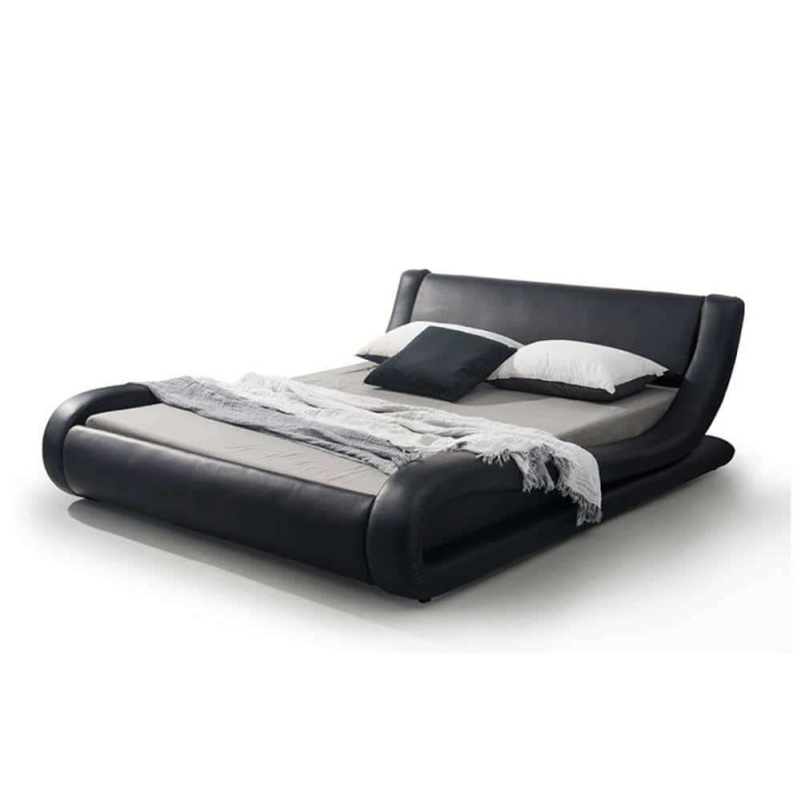 Bedroom Furniture * | Black Queen Upholstered Bed By Us Pride Furniture