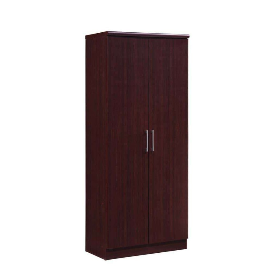 Bedroom Furniture * | 2-Door Mahogany Armoire With Shelves By Hodedah